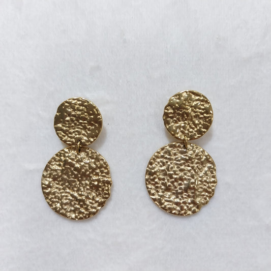 Pendiente Oro Vivo martilleado