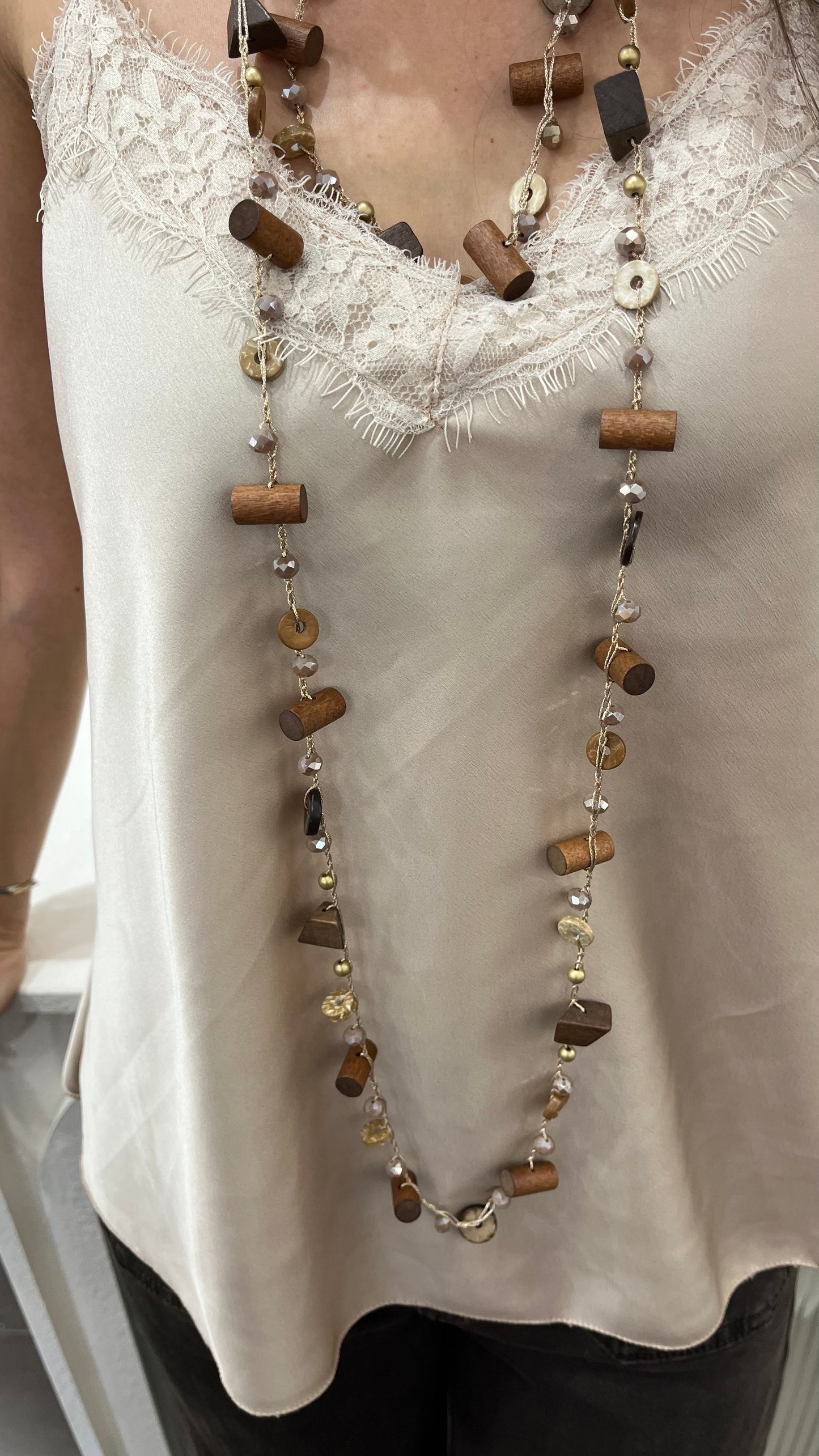 Collar Acero y Madera