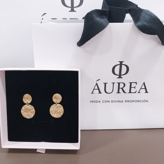 Pendiente Oro Vivo martilleado